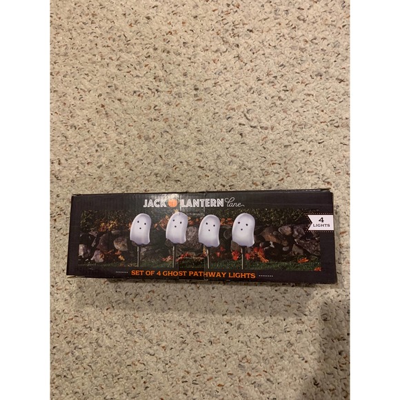 Halloween White ghost pathway jack o lantern lane lights Spooky Decor Outdoor - Picture 3 of 10